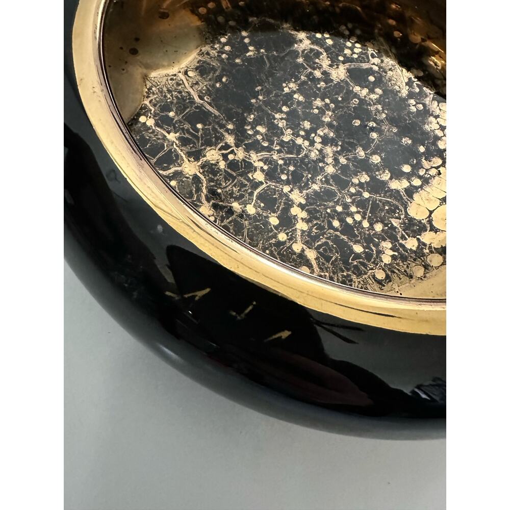 Vintage Retro Ashtray Black and Gold - Picture 7 of 11